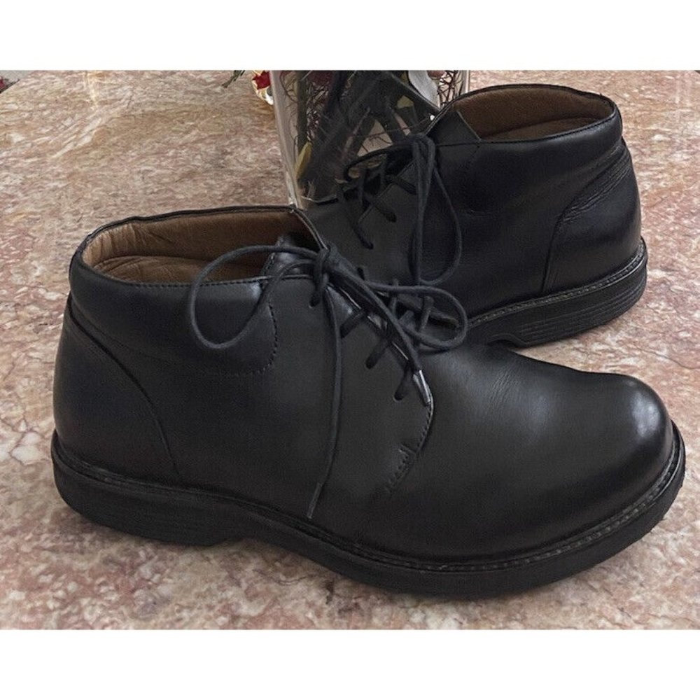 DANSKO Men's Jake Chukka Black Leather Lace Up Boots Size EUR 47 /US 13.5-14 EUC